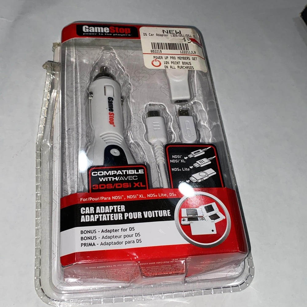 Nintendo DS car Adapter NDSi NDS Lite Charger NEW Game Stop NIP White new